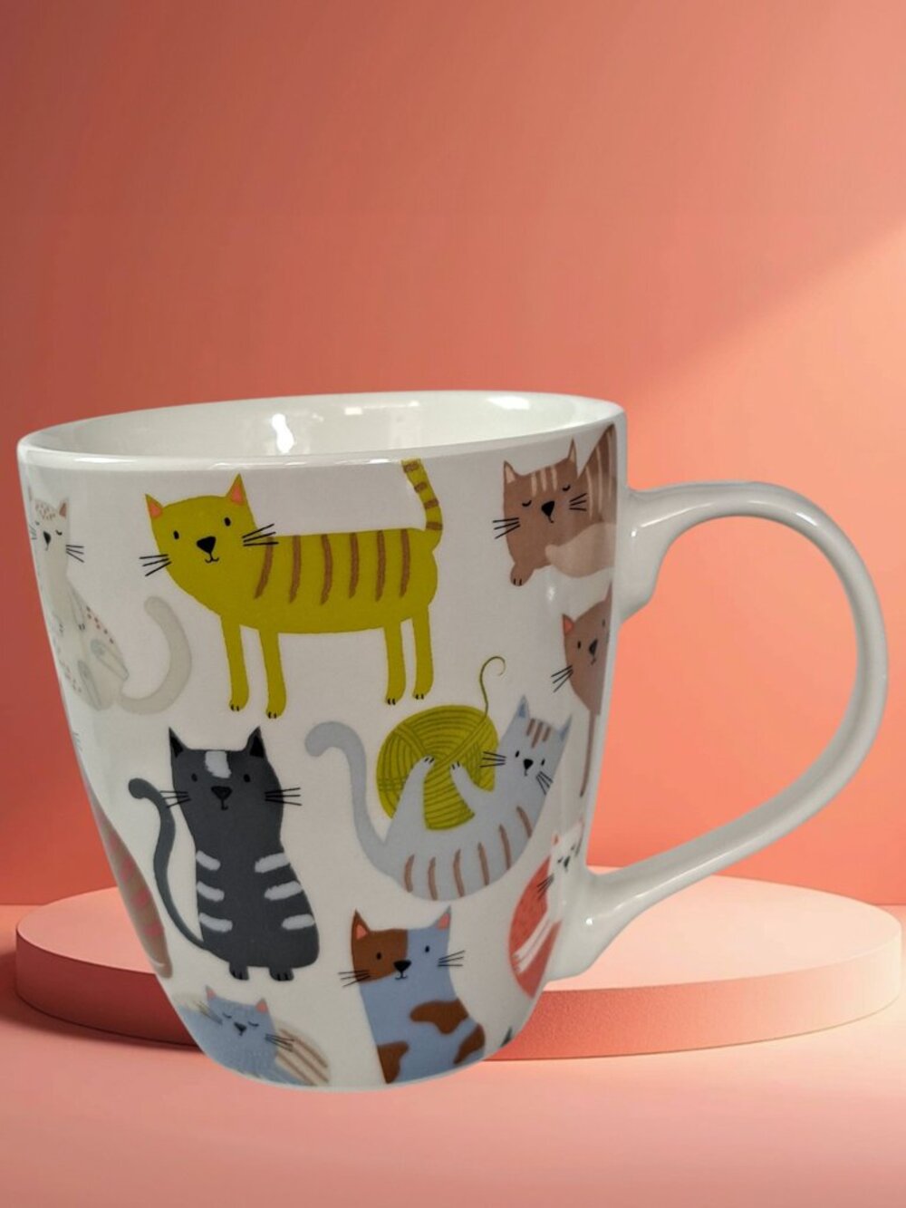 Pfaltzgraff Pink Light Studio Cats Coffee Mug Tea Cup